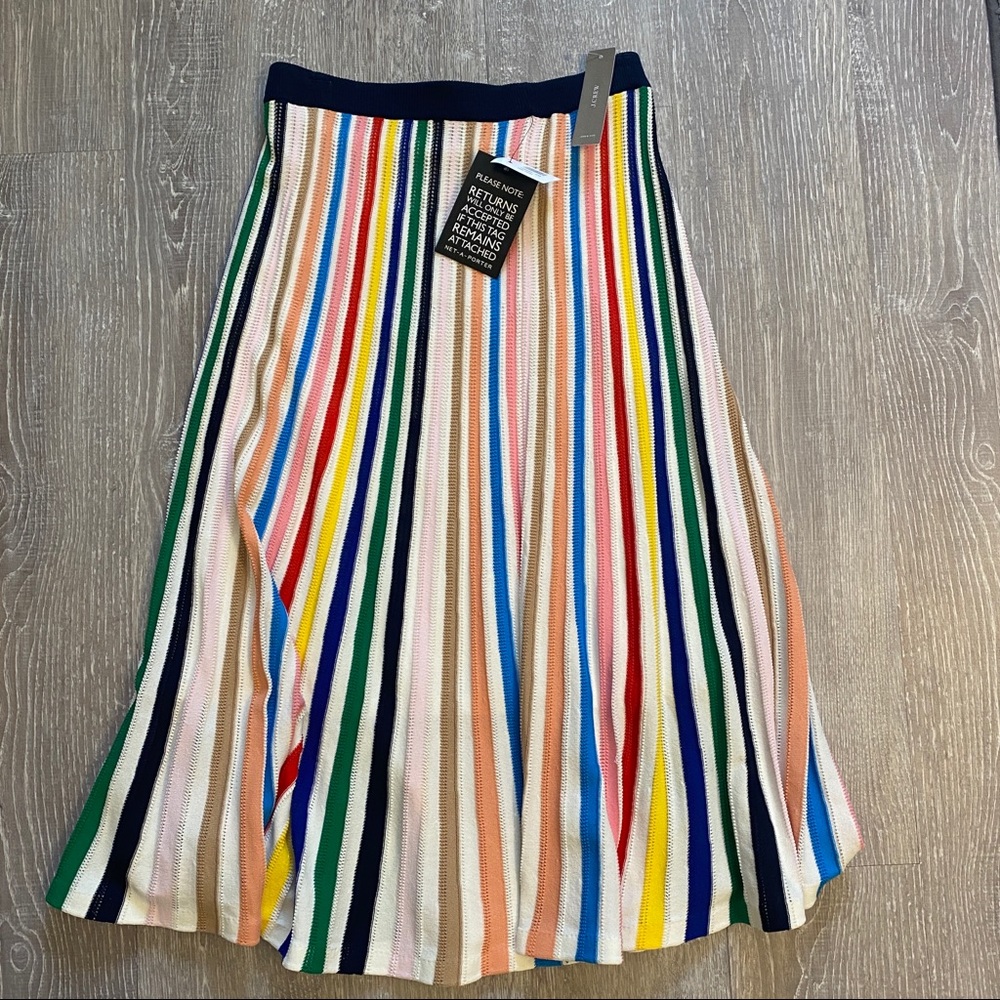 J. Crew multicolor midi knit pull-on skirt (sm)